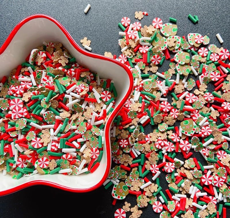 EHOPE Fake Sprinkles Fake Christmas Sprinkles Fake Candy Sprinkles Polymer Clay Sprinkles Polymer Sprinkles Christmas Polymer Clay Slices for Nail Art DIY Crafts Cake Phone（Christmas-120g-10 Styles） - Image 2